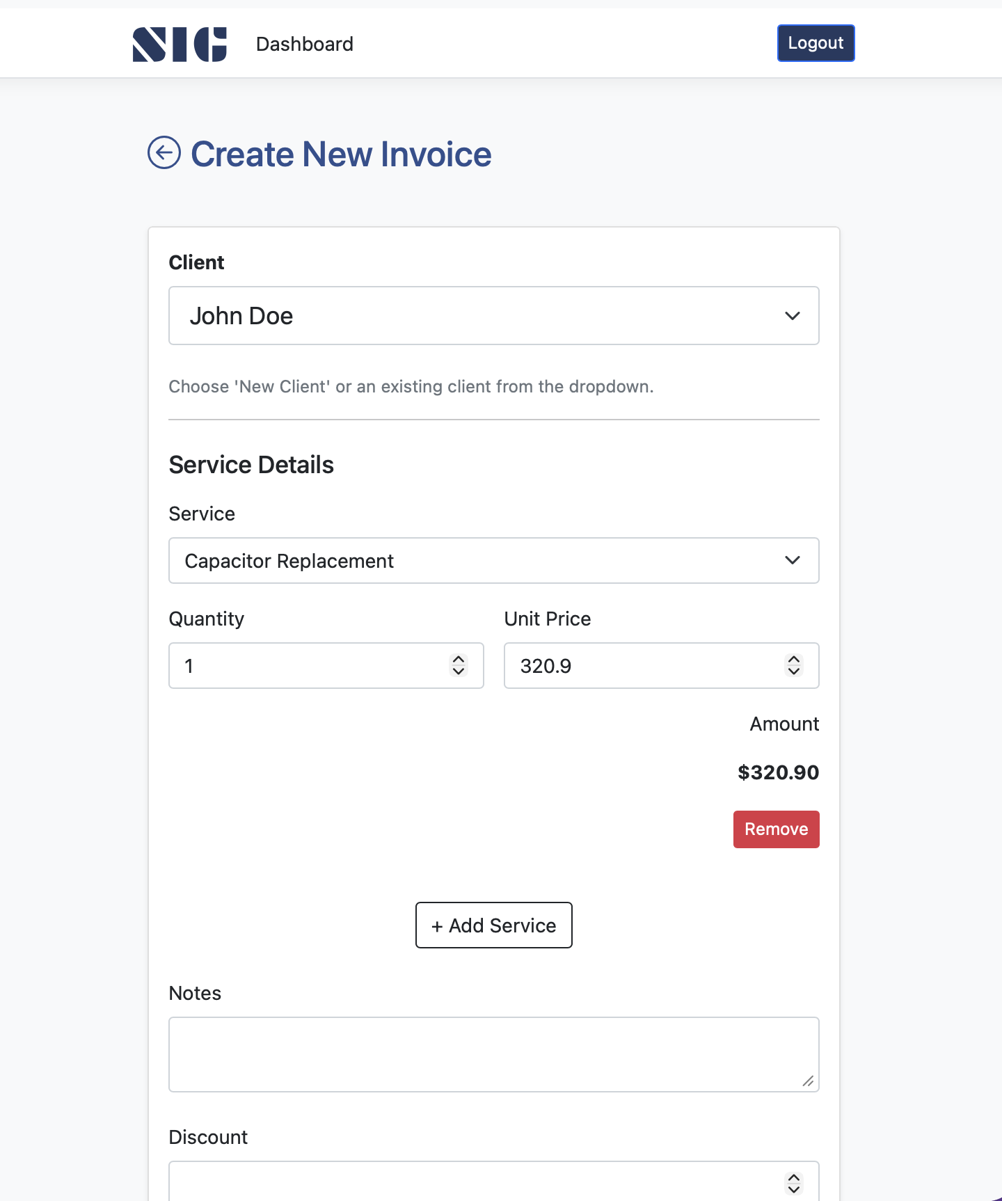 Create invoice